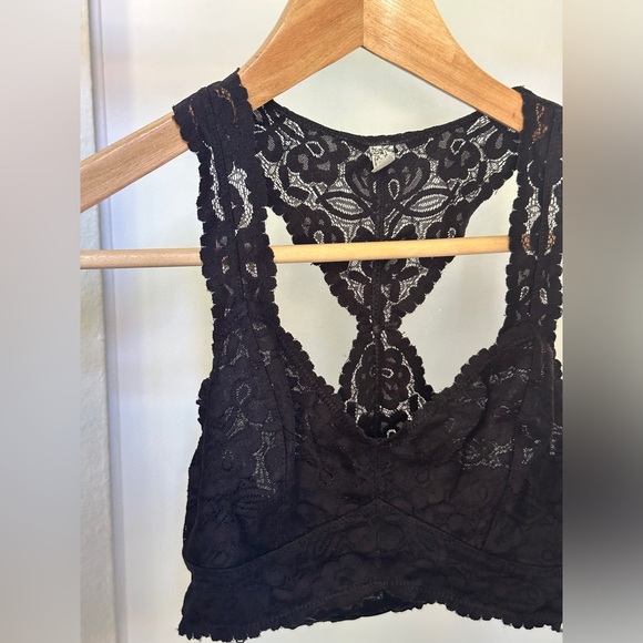 Free People Black Galloon Lace Racerback Bralette - Picture 3 of 5